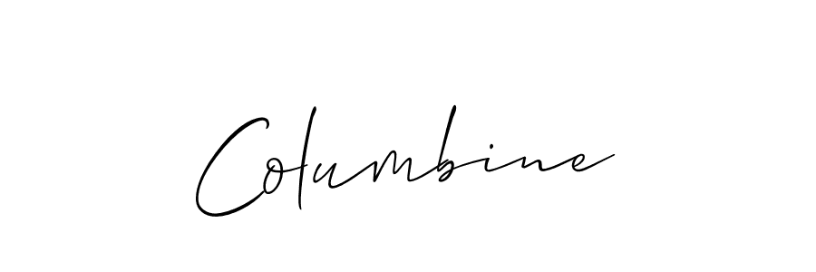 It looks lik you need a new signature style for name Columbine. Design unique handwritten (Allison_Script) signature with our free signature maker in just a few clicks. Columbine signature style 2 images and pictures png
