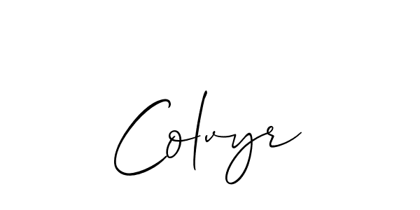 if you are searching for the best signature style for your name Colvyr. so please give up your signature search. here we have designed multiple signature styles  using Allison_Script. Colvyr signature style 2 images and pictures png