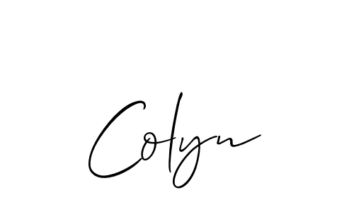 Use a signature maker to create a handwritten signature online. With this signature software, you can design (Allison_Script) your own signature for name Colyn. Colyn signature style 2 images and pictures png