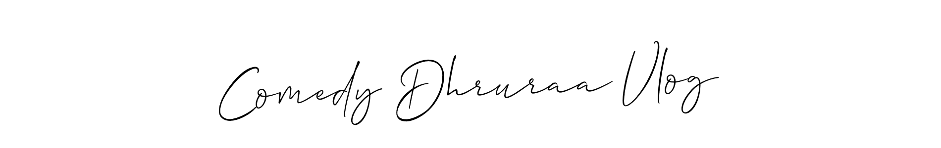 How to make Comedy Dhruraa Vlog name signature. Use Allison_Script style for creating short signs online. This is the latest handwritten sign. Comedy Dhruraa Vlog signature style 2 images and pictures png