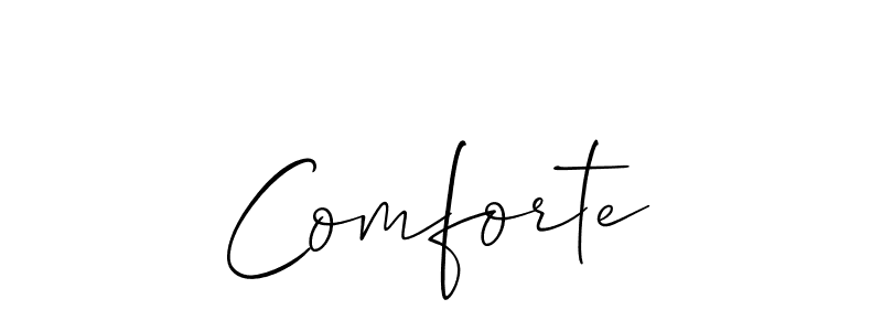 Create a beautiful signature design for name Comforte. With this signature (Allison_Script) fonts, you can make a handwritten signature for free. Comforte signature style 2 images and pictures png