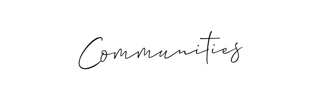 How to make Communities signature? Allison_Script is a professional autograph style. Create handwritten signature for Communities name. Communities signature style 2 images and pictures png