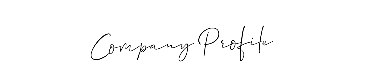 Also we have Company Profile name is the best signature style. Create professional handwritten signature collection using Allison_Script autograph style. Company Profile signature style 2 images and pictures png