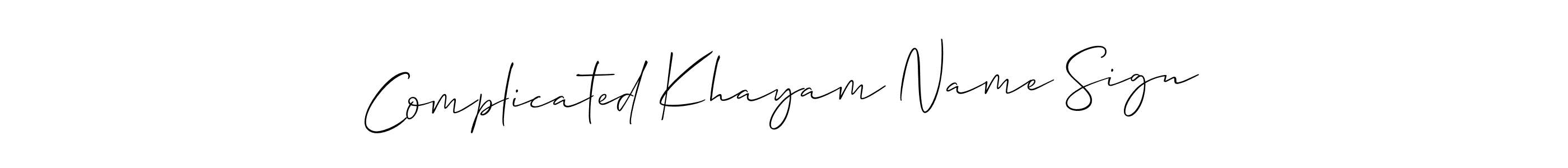 Also You can easily find your signature by using the search form. We will create Complicated Khayam Name Sign name handwritten signature images for you free of cost using Allison_Script sign style. Complicated Khayam Name Sign signature style 2 images and pictures png