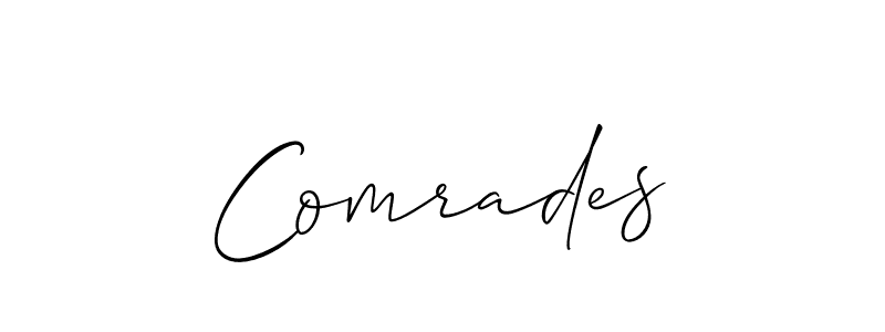 Make a short Comrades signature style. Manage your documents anywhere anytime using Allison_Script. Create and add eSignatures, submit forms, share and send files easily. Comrades signature style 2 images and pictures png
