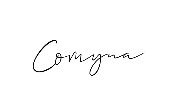 Make a beautiful signature design for name Comyna. With this signature (Allison_Script) style, you can create a handwritten signature for free. Comyna signature style 2 images and pictures png