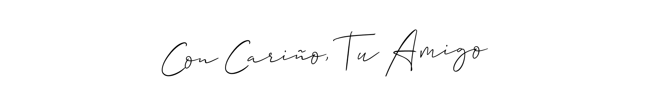 Make a beautiful signature design for name Con Cariño, Tu Amigo. With this signature (Allison_Script) style, you can create a handwritten signature for free. Con Cariño, Tu Amigo signature style 2 images and pictures png