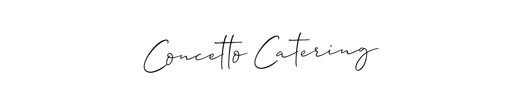 How to make Concetto Catering name signature. Use Allison_Script style for creating short signs online. This is the latest handwritten sign. Concetto Catering signature style 2 images and pictures png