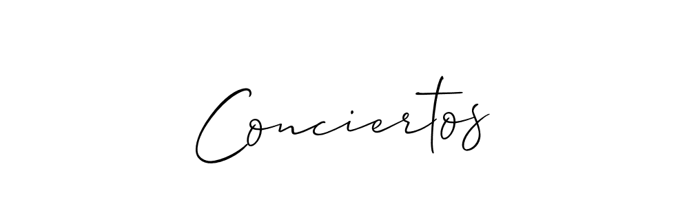 How to make Conciertos signature? Allison_Script is a professional autograph style. Create handwritten signature for Conciertos name. Conciertos signature style 2 images and pictures png