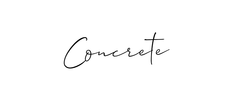 Create a beautiful signature design for name Concrete. With this signature (Allison_Script) fonts, you can make a handwritten signature for free. Concrete signature style 2 images and pictures png