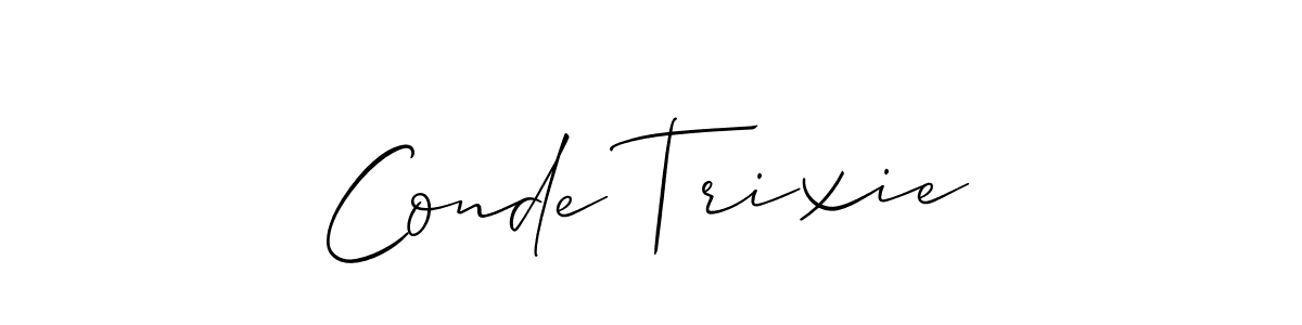 Allison_Script is a professional signature style that is perfect for those who want to add a touch of class to their signature. It is also a great choice for those who want to make their signature more unique. Get Conde Trixie name to fancy signature for free. Conde Trixie signature style 2 images and pictures png