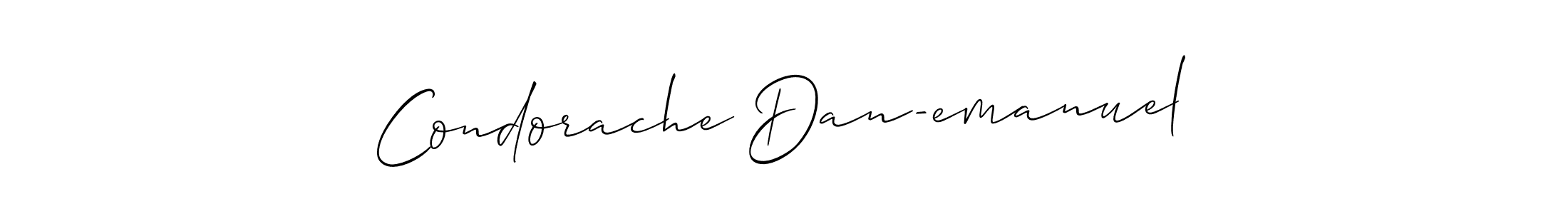 if you are searching for the best signature style for your name Condorache Dan-emanuel. so please give up your signature search. here we have designed multiple signature styles  using Allison_Script. Condorache Dan-emanuel signature style 2 images and pictures png