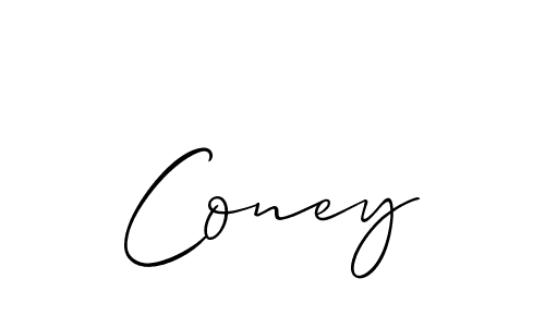 How to make Coney signature? Allison_Script is a professional autograph style. Create handwritten signature for Coney name. Coney signature style 2 images and pictures png