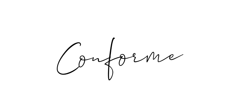 Best and Professional Signature Style for Conforme. Allison_Script Best Signature Style Collection. Conforme signature style 2 images and pictures png
