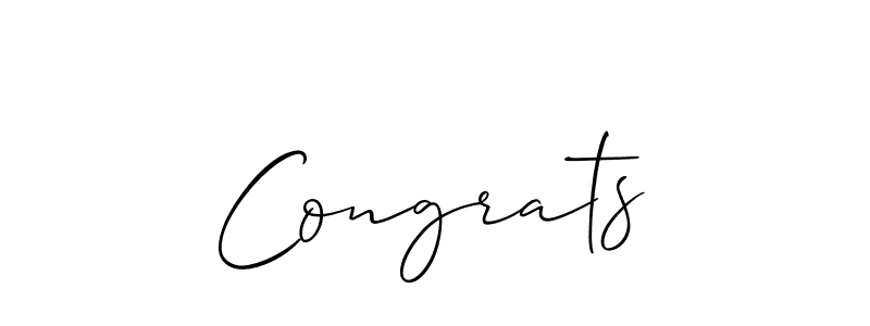 Make a short Congrats signature style. Manage your documents anywhere anytime using Allison_Script. Create and add eSignatures, submit forms, share and send files easily. Congrats signature style 2 images and pictures png