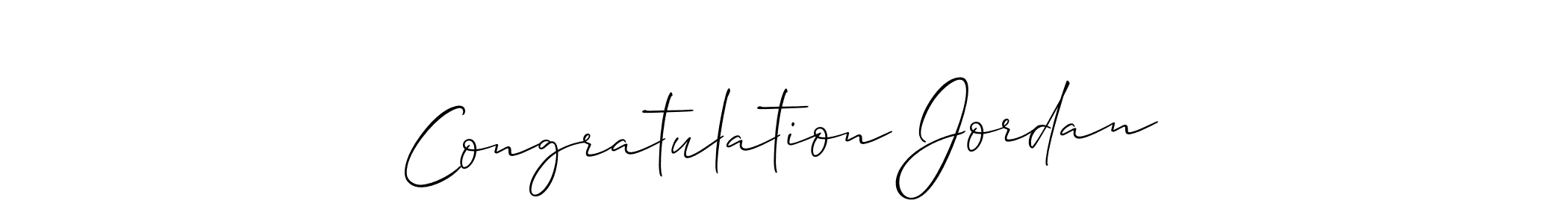 Design your own signature with our free online signature maker. With this signature software, you can create a handwritten (Allison_Script) signature for name Congratulation Jordan. Congratulation Jordan signature style 2 images and pictures png