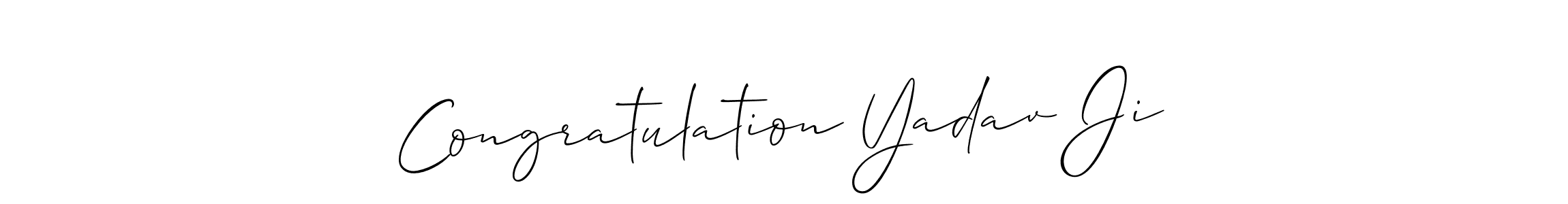 Use a signature maker to create a handwritten signature online. With this signature software, you can design (Allison_Script) your own signature for name Congratulation Yadav Ji. Congratulation Yadav Ji signature style 2 images and pictures png