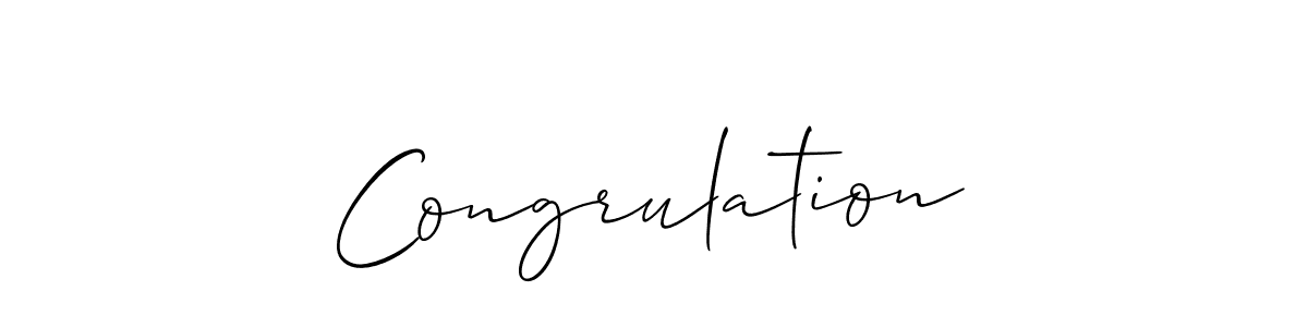 Make a beautiful signature design for name Congrulation. With this signature (Allison_Script) style, you can create a handwritten signature for free. Congrulation signature style 2 images and pictures png