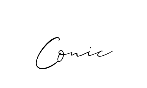 Design your own signature with our free online signature maker. With this signature software, you can create a handwritten (Allison_Script) signature for name Conic. Conic signature style 2 images and pictures png