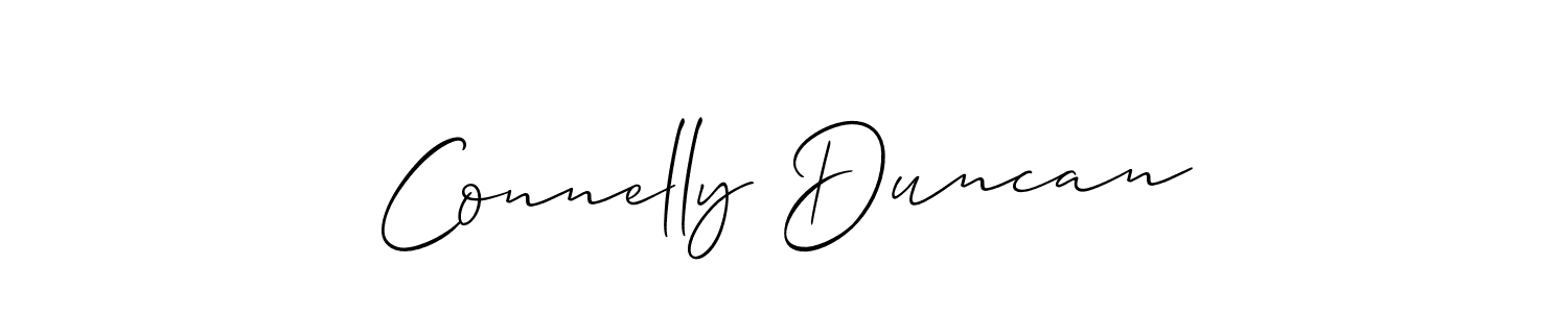 Also You can easily find your signature by using the search form. We will create Connelly Duncan name handwritten signature images for you free of cost using Allison_Script sign style. Connelly Duncan signature style 2 images and pictures png