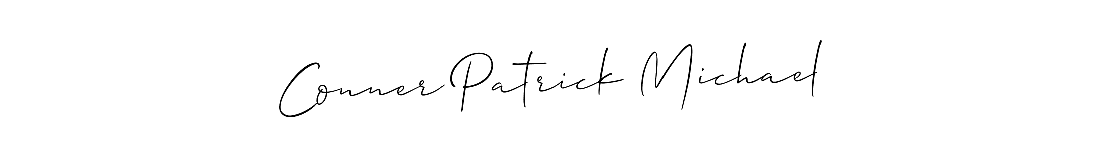 The best way (Allison_Script) to make a short signature is to pick only two or three words in your name. The name Conner Patrick Michael include a total of six letters. For converting this name. Conner Patrick Michael signature style 2 images and pictures png