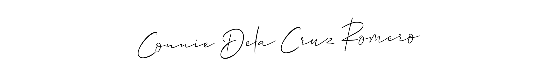 How to make Connie Dela Cruz Romero name signature. Use Allison_Script style for creating short signs online. This is the latest handwritten sign. Connie Dela Cruz Romero signature style 2 images and pictures png