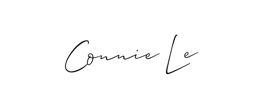 Use a signature maker to create a handwritten signature online. With this signature software, you can design (Allison_Script) your own signature for name Connie Le. Connie Le signature style 2 images and pictures png