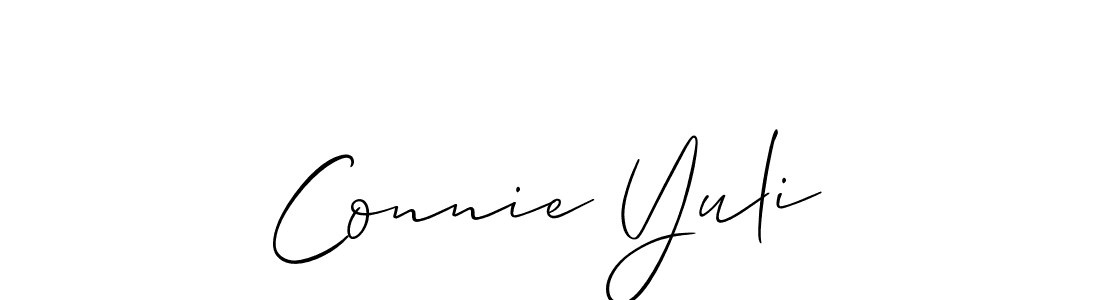 Use a signature maker to create a handwritten signature online. With this signature software, you can design (Allison_Script) your own signature for name Connie Yuli. Connie Yuli signature style 2 images and pictures png