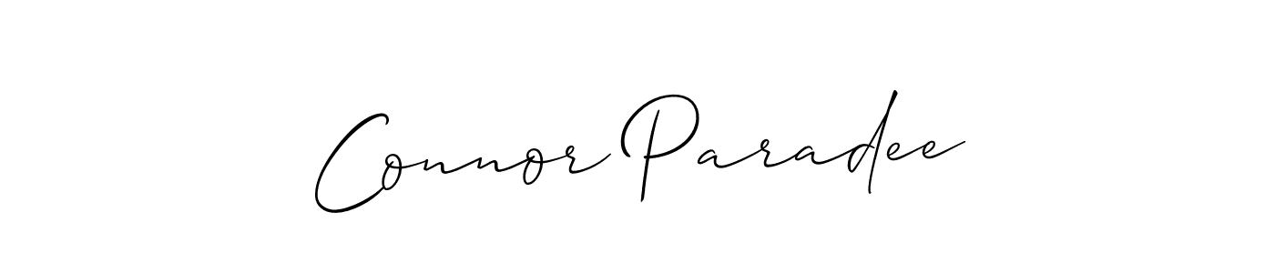 The best way (Allison_Script) to make a short signature is to pick only two or three words in your name. The name Connor Paradee include a total of six letters. For converting this name. Connor Paradee signature style 2 images and pictures png