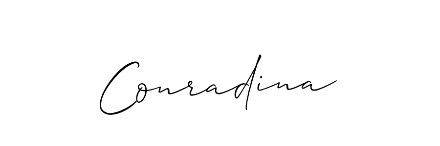 if you are searching for the best signature style for your name Conradina. so please give up your signature search. here we have designed multiple signature styles  using Allison_Script. Conradina signature style 2 images and pictures png