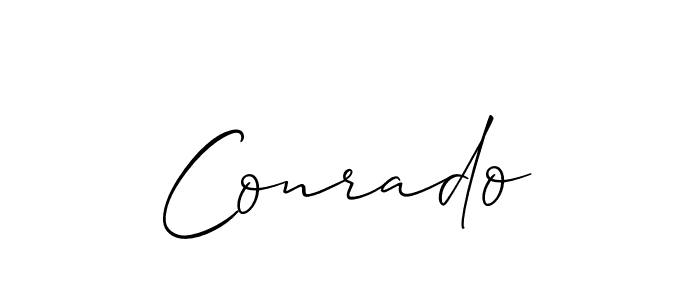 Use a signature maker to create a handwritten signature online. With this signature software, you can design (Allison_Script) your own signature for name Conrado. Conrado signature style 2 images and pictures png