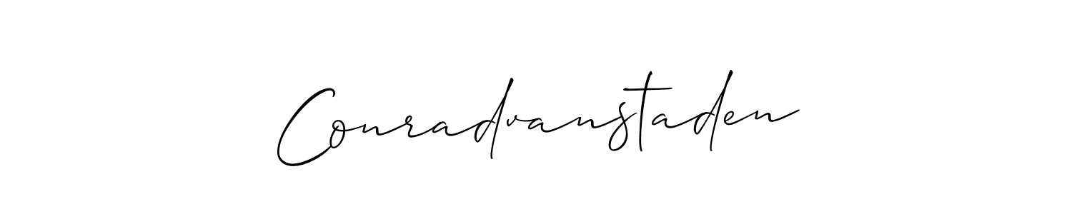if you are searching for the best signature style for your name Conradvanstaden. so please give up your signature search. here we have designed multiple signature styles  using Allison_Script. Conradvanstaden signature style 2 images and pictures png