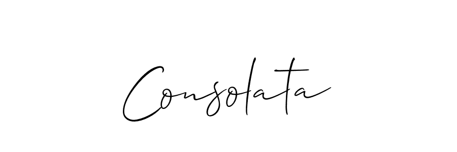 Use a signature maker to create a handwritten signature online. With this signature software, you can design (Allison_Script) your own signature for name Consolata. Consolata signature style 2 images and pictures png