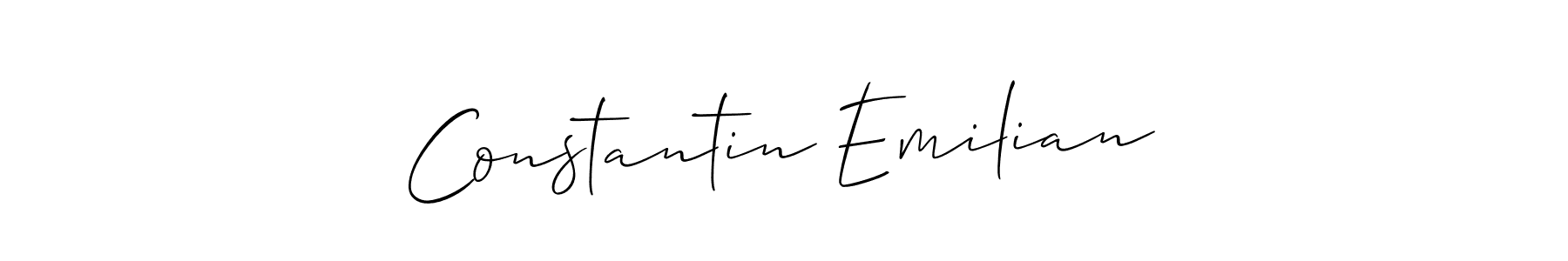 Make a short Constantin Emilian signature style. Manage your documents anywhere anytime using Allison_Script. Create and add eSignatures, submit forms, share and send files easily. Constantin Emilian signature style 2 images and pictures png