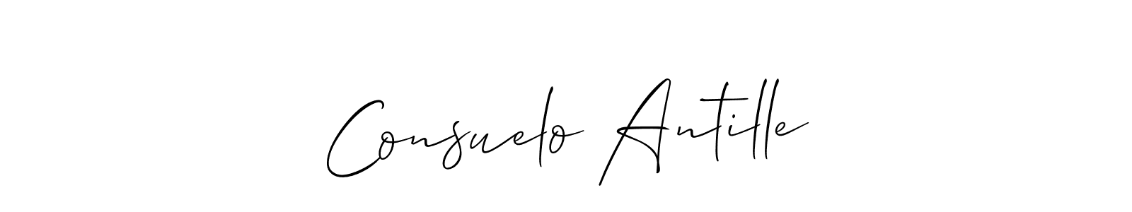 Also You can easily find your signature by using the search form. We will create Consuelo Antille name handwritten signature images for you free of cost using Allison_Script sign style. Consuelo Antille signature style 2 images and pictures png