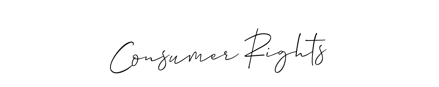 Similarly Allison_Script is the best handwritten signature design. Signature creator online .You can use it as an online autograph creator for name Consumer Rights. Consumer Rights signature style 2 images and pictures png