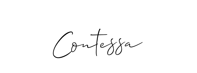 How to make Contessa signature? Allison_Script is a professional autograph style. Create handwritten signature for Contessa name. Contessa signature style 2 images and pictures png