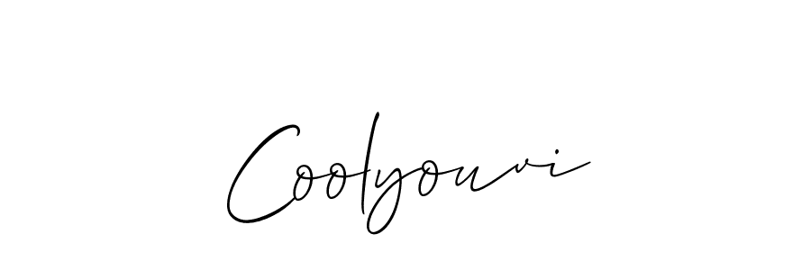 Allison_Script is a professional signature style that is perfect for those who want to add a touch of class to their signature. It is also a great choice for those who want to make their signature more unique. Get Coolyouvi name to fancy signature for free. Coolyouvi signature style 2 images and pictures png