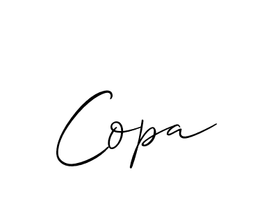 The best way (Allison_Script) to make a short signature is to pick only two or three words in your name. The name Copa include a total of six letters. For converting this name. Copa signature style 2 images and pictures png
