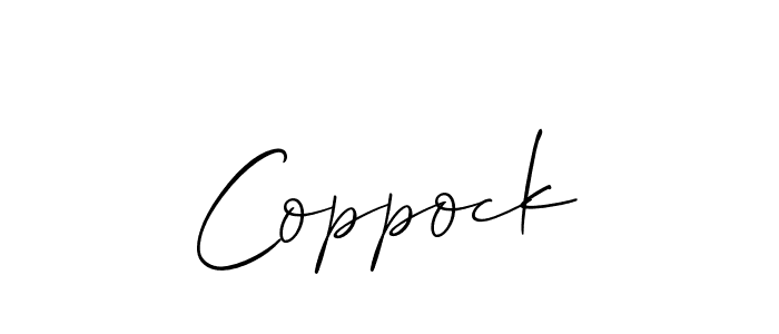 Create a beautiful signature design for name Coppock. With this signature (Allison_Script) fonts, you can make a handwritten signature for free. Coppock signature style 2 images and pictures png