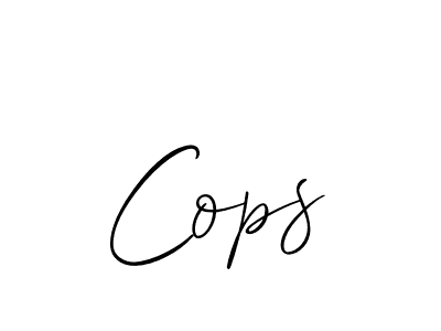 Use a signature maker to create a handwritten signature online. With this signature software, you can design (Allison_Script) your own signature for name Cops. Cops signature style 2 images and pictures png