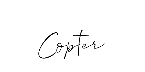 Design your own signature with our free online signature maker. With this signature software, you can create a handwritten (Allison_Script) signature for name Copter. Copter signature style 2 images and pictures png