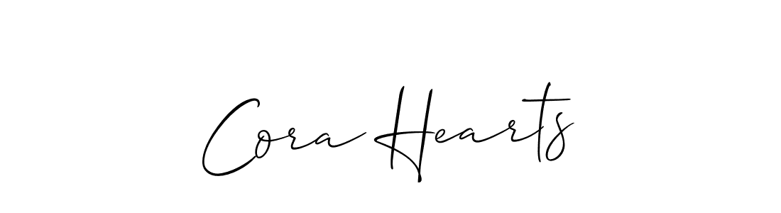 Use a signature maker to create a handwritten signature online. With this signature software, you can design (Allison_Script) your own signature for name Cora Hearts. Cora Hearts signature style 2 images and pictures png
