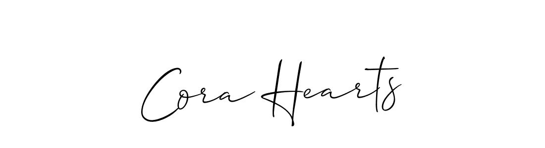 Use a signature maker to create a handwritten signature online. With this signature software, you can design (Allison_Script) your own signature for name Cora Hearts. Cora Hearts signature style 2 images and pictures png