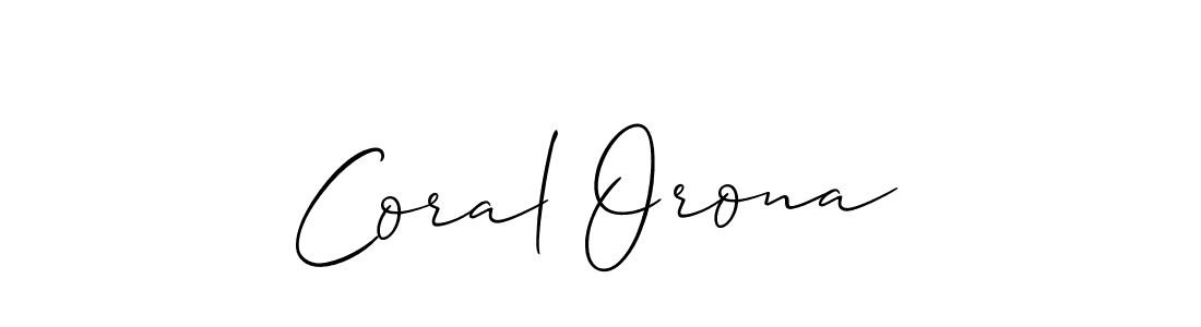 Make a beautiful signature design for name Coral Orona. With this signature (Allison_Script) style, you can create a handwritten signature for free. Coral Orona signature style 2 images and pictures png