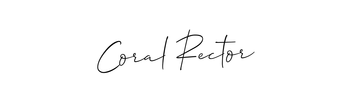 How to make Coral Rector name signature. Use Allison_Script style for creating short signs online. This is the latest handwritten sign. Coral Rector signature style 2 images and pictures png