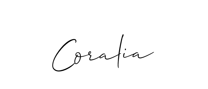 The best way (Allison_Script) to make a short signature is to pick only two or three words in your name. The name Coralia include a total of six letters. For converting this name. Coralia signature style 2 images and pictures png