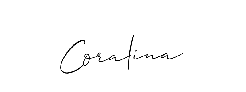 Design your own signature with our free online signature maker. With this signature software, you can create a handwritten (Allison_Script) signature for name Coralina. Coralina signature style 2 images and pictures png