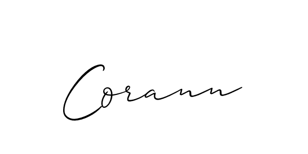 Design your own signature with our free online signature maker. With this signature software, you can create a handwritten (Allison_Script) signature for name Corann. Corann signature style 2 images and pictures png