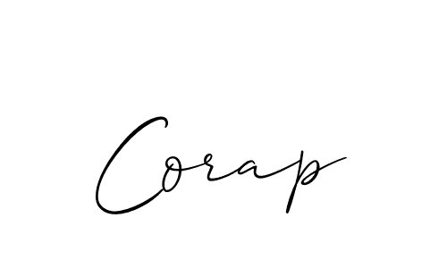 Design your own signature with our free online signature maker. With this signature software, you can create a handwritten (Allison_Script) signature for name Corap. Corap signature style 2 images and pictures png